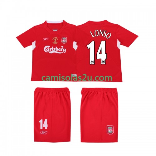 Camisolas de futebol Liverpool ALONSO 14 LWP 2004 Retro Equipamento Principal 2005 Manga Curta Camisolas de futebol Liverpool ALONSO 14 LWP 2004 Retro Equipamento Principal 2005 Manga Curta